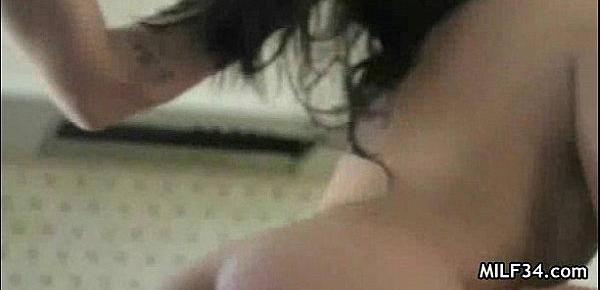  Horny latina milf finds herself some dick